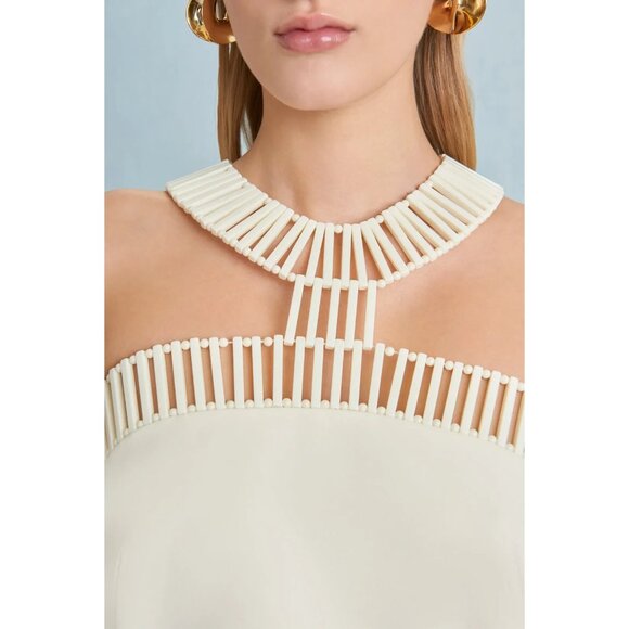 CULT GAIA Serafina Dress in Off White 0 New Womens Mini Halter Beaded - Picture 12 of 15
